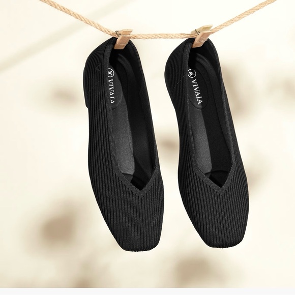 Vivaia Shoes - Vivaia Black Women's Square Toe Flat Shoes
